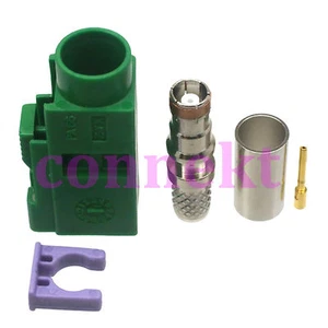 1x Fakra SMB C H E Z female jack connector crimp LMR195 RG58 cable GPS TV1 RADIO - Picture 1 of 12