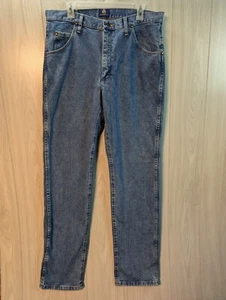 Wrangler Jeans Blue Pants Cowboy 47MWZ Western Grunge Fade Denim Tag 34x36 - Picture 1 of 10