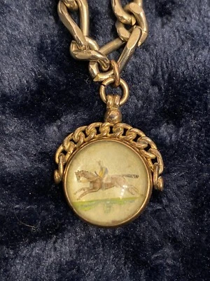 Antique Victorian Essex Crystal Equestrian Watch Chain Spinner Fob W/ Bloodstone - Image 1 of 4