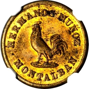 1864 Venezuela Hermanos Munoz 1/4 Real Token, Montalban Carabobo, NGC MS 61 - Picture 1 of 4