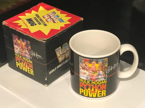 Vintage 1990 WWF World Wrestling Federation HULK HOGAN Mug w/ Box by Applause Cover