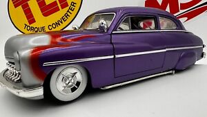 🔥Ertl 1949 Mercury 🔥Lead Sled Hot Rod Purple / Flames 1:18 Diecast #7123 USED