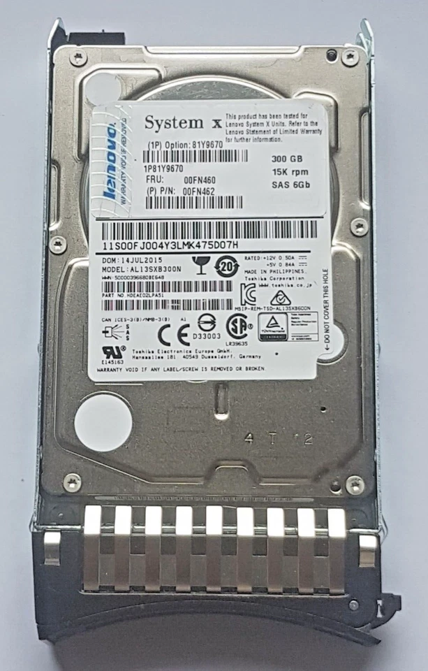 300 GB SAS Lenovo System X 81Y9670 AL13SXB300N 15K rpm 2.5" Festplatte + caddy - Bild 1 von 1