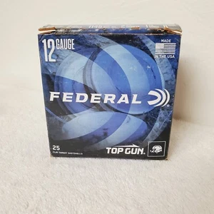 Federal Top Gun Shotshell 12g Clay TGL12-8 Navy Blue Collector's EMPTY BOX Only - Picture 1 of 6