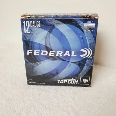Federal Top Gun Shotshell 12g Clay TGL12-8 Navy Blue Collector's EMPTY BOX Only - Image 1 of 4