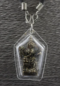Halskette Anhänger Amulett Von Brahma Figürchen Dieu Hindu der Schöpfung #1701 - Picture 1 of 3