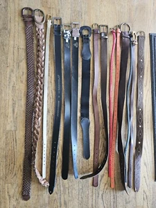 Huge Lot Of Girls Boutique Rockin Robin Leather Belts Sizes S, Size 38, 15 Belts - Picture 1 of 7