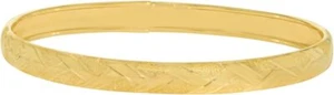 Bracciale Floreo oro giallo 10 kt 6 mm finitura satinata incrociata flessibile - Foto 1 di 3