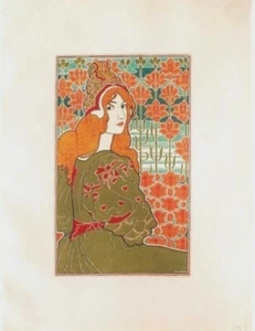 Original Vintage Druck L'ESTAMPE MODERNE LUXE RHEAD 1897 - Bild 1 von 1