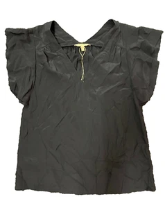 Rebecca Taylor Womens Blouse Ruffle Navy blue Top $250 size 4 shirt- New B44 - Picture 1 of 5