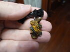 (an-liz-ur-3) Uromastyx lizard Brown carving PENDANT black necklace FIGURINE gem