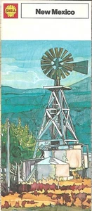 1973 SHELL OIL Windmill Road Map NEW MEXICO Albuquerque Santa Fe Credit Card 666 - Picture 1 of 4