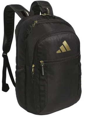 Adidas Excel 7 Backpack School Bookbag Black Gold Metallic New - Image 1 of 4