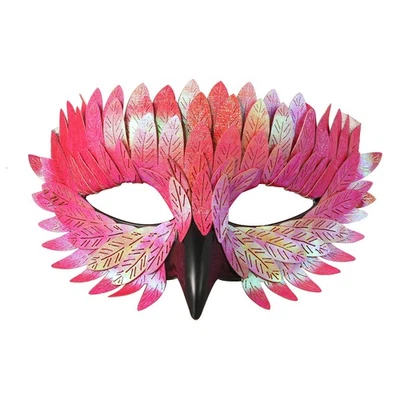 Unisex Colorful Raven Half-Face Mask Bird Mask Costume Party Carnival Masquerade - Image 1 of 4