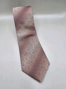Robert Graham  Men's Brown Polka Dot Silk Blend Tie Made In USA 54 x 3 in - Picture 1 of 5