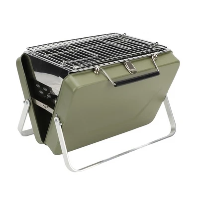 Portable Charcoal BBQ Grill Klapp-Notebook-Grill Für Camping Outdoor Kochen B - Bild 1 von 4