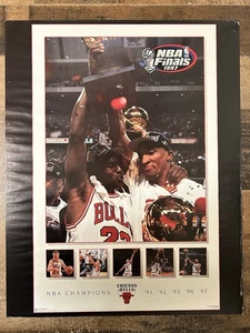 Vintage 1997 NBA Finals Chicago Bulls Champions Poster Michael Jordan/Pippen - Picture 1 of 16