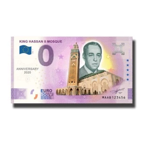 Anniv 0 Euro Souvenir Banknote King Hassan II Mosque Colour Morocco MAAB 2022-1 - Picture 1 of 3