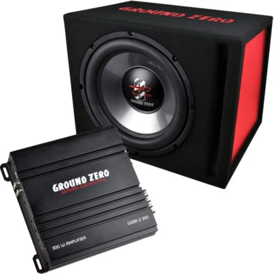 Ground Zero GZ BASS KIT 12.300X Set mit Mono Verstärker & Subwoofer 300 Watt - Bild 1 von 3