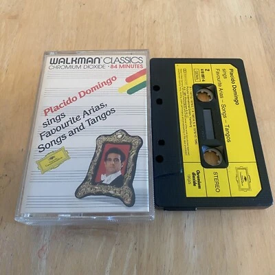 PLACIDO DOMINGO SINGS FAVOURITE ARIAS SONGS & TANGOS CASSETTE DG WALKMAN - Image 1 of 3
