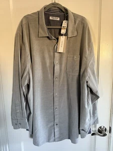 Tommy Bahama Herren 4XL/BT Coastline Cord dünn gerippt Zink grau geknöpft Hemd - Bild 1 von 7