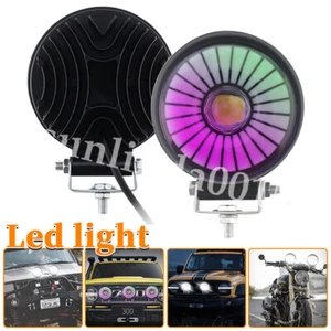1PCS LED Work Light Round Colorful Light Daytime Running LightsTruck Offroad UTV - Foto 1 di 19