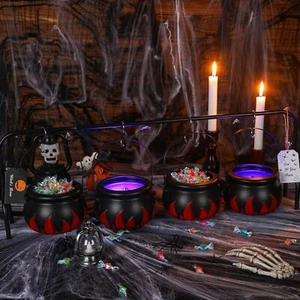 Leyndo 20 Teile Halloween Hexenkessel Süßigkeiten Servierschale Set 4 Kunststoff - Bild 1 von 5