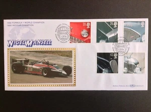 GB Benham 1996 Juego de autos clásicos en cubierta de primer día Mansell - Silverstone S/H/S - Imagen 1 de 1