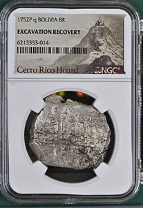 1752 P q BOLIVIA Silver 8 REALES NGC Cerro Rico Hoard * - Picture 1 of 2