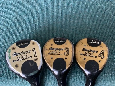 PERSIMMON MacGregor Eye O Matic M33T Golf Clubs Woods Set Driver 3 4 Woods - WOW - Image 1 of 4