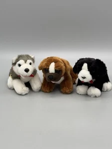 Build A Bear Mini Dogs W/ Bandana Plush Stuffed Animal Set of 3 Includes Husky - Picture 1 of 22