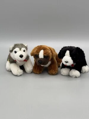 Build A Bear Mini Dogs W/ Bandana Plush Stuffed Animal Set of 3 Includes Husky - Image 1 of 4