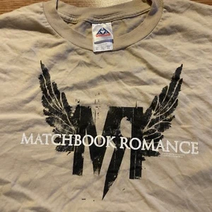Vintage Matchbook Romance Shirt Mens Size XL Tan Y2K Punk Grunge Emo Band Tee - Picture 1 of 6