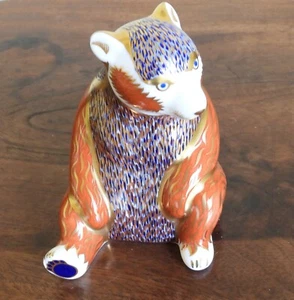 ROYAL CROWN DERBY BRIEFBESCHWERER HONEY BEAR Gold Stopper - Bild 1 von 5
