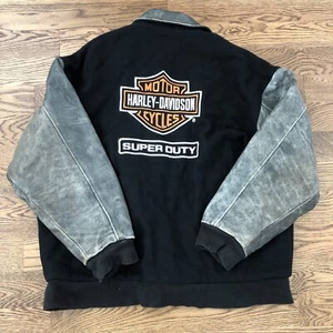 Ford Heavy Duty Harley Davidson Bomber Jacket Coat Large? L Leather Flaws READ - Picture 1 of 24