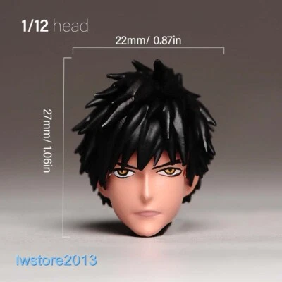 Cabeza de samurai japonesa 1:12 esculpida tallada para figura de acción masculina de 6" SHF juguetes corporales Foto 1 de 4