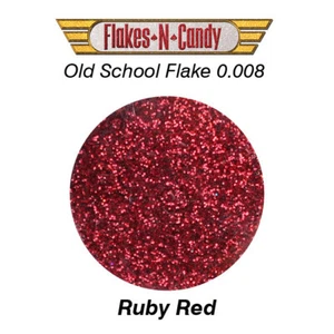METAL FLAKE GLITTER (0.008) CUSTOM PAINT METAL FLAKES 30G RUBY RED - Picture 1 of 3