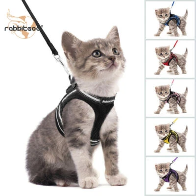rabbitgoo Pet Cat Harness & Leash Set Dog Walking Vest Escape Proof Adjustable