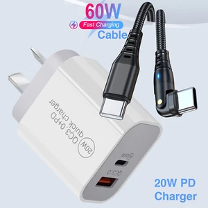 Wall Charger Type C USB PD Power Adapter Dual Port 20W For Samsung Android QC3.0 - Picture 1 of 11