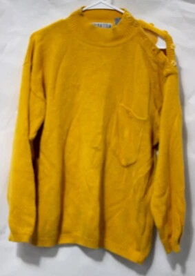 Suéter de punto amarillo Tarazzia con hombro frío Foto 1 de 4