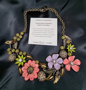 Limited Edition Joan Rivers Enchanted Garden Necklace With Crystals & Enamel - Picture 1 of 4