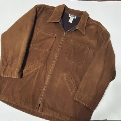 90's BRYN CONNELLY Corduroy Jacket Women’s 20W Plus Barn Chore Brown ZIP Vintage - Image 1 of 4