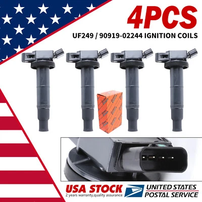 4x bobinas de encendido originales para Toyota Camry 2002-2008 2,4 L L4 90919-02244 OEM Foto 1 de 4