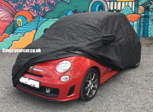 Fiat 500 Abarth / Biposto Indoor Car Cover / Schwarz / Spiegeltaschen ab 2007 - Bild 1 von 5