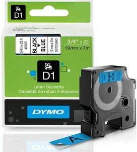 DYMO Genuine SD45806 / S0720860 D1 Label Tape BLACK on BLUE - 19mm x 7m - Picture 1 of 1