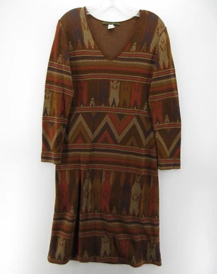 Vestido Peruvian Connection Mujer Mediano Marrón Suéter Azteca Tribal Pullover Pima Foto 1 de 4