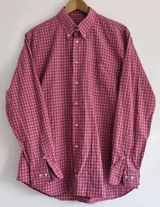 Burberrys London Check Shirt Long Sleeve 100% Cotton Red White Size 4 UK L Large - Picture 1 of 10
