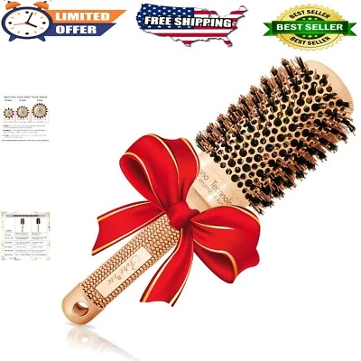 Cepillo de secado por soplado sin frizz - Cerdas de jabalí de 10"" y pasadores de nailon para cabello largo Foto 1 de 4