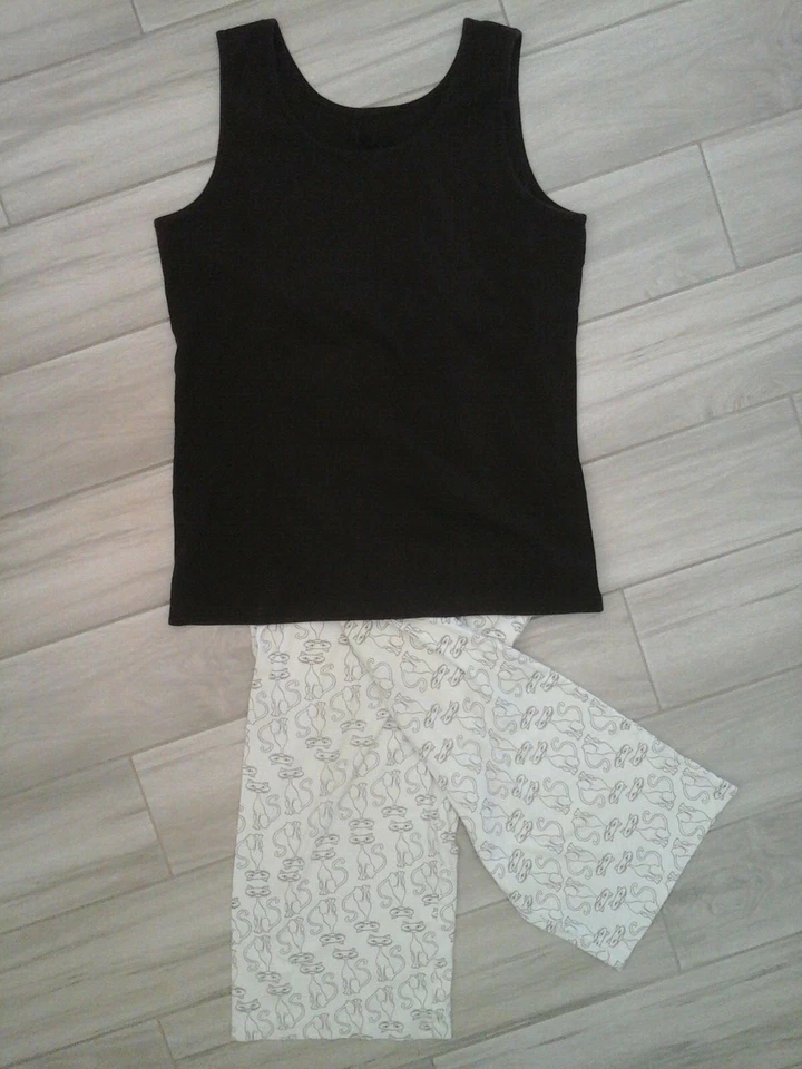 Conjunto de pijama tejido algodón sin mangas para gato marrón/marfil MIX & MATCH talla L Foto 1 de 4