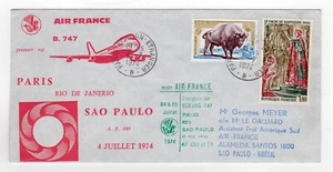 France 1974 vol AIR FRANCE Paris - Sao Paulo /RUB11 - Picture 1 of 2